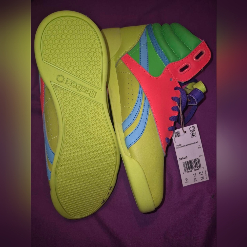 Reebok Colorful High-Top Sneakers Size 6w - Picture 3 of 6